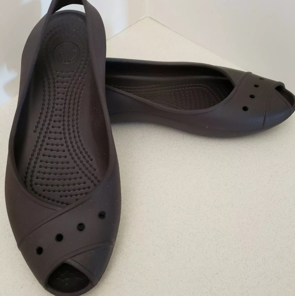 Crocs Women Brown Sling Back Sandals Open …
